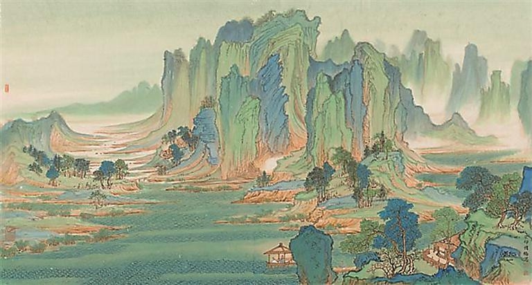 青绿山水展现盛世气象